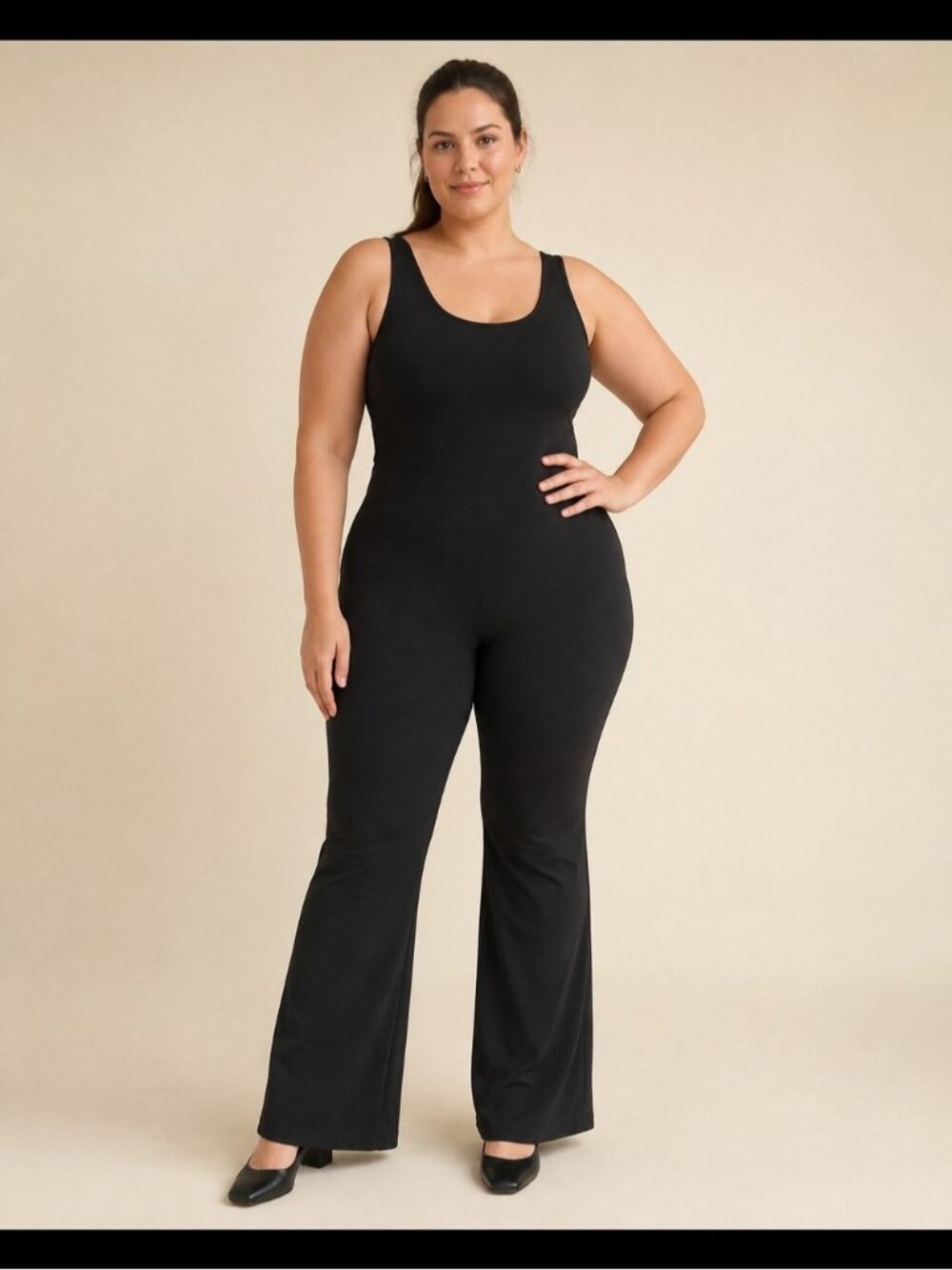 Fashion Nova Nova Sport Black Open-Back Flare Leg Jumpsuit Plus Size Y2K Sporty